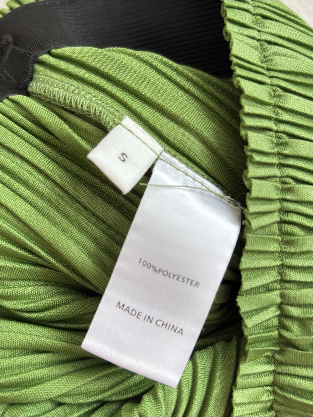 Plissé Green Midi Skirt Small - Picture 3 of 3